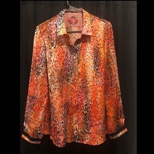 Robert Graham 100% Silk Collectible Blouse Size L
